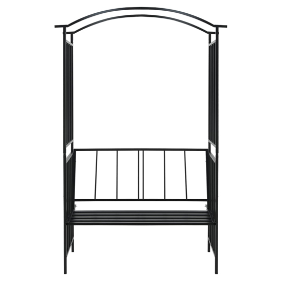 Nalika Metal Garden Seating Bench With Arch In Black