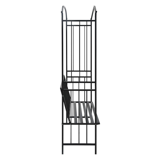 Nalika Metal Garden Seating Bench With Arch In Black