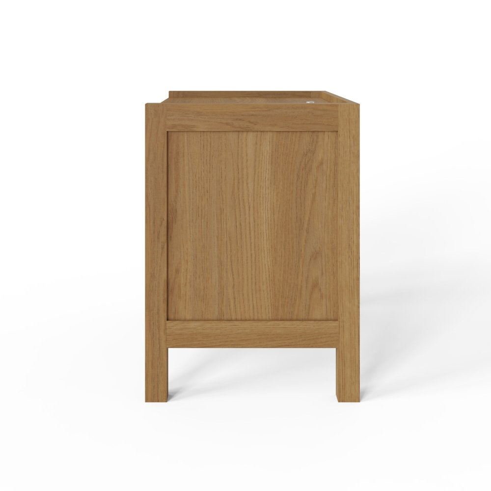 Nalmor Wooden Bedside Cabinet with 2 Drawers in Oak and LED