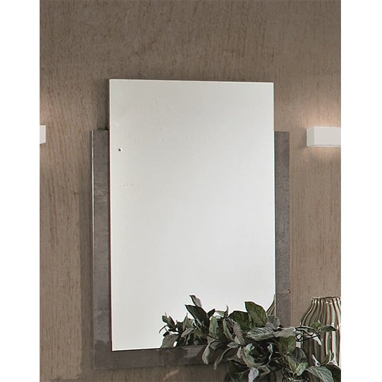 Photo of Namilon bedroom mirror in grey marble effect wooden frame