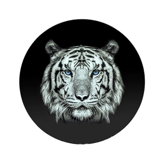 Nampa Round Glass Side Table In Tiger Print_2
