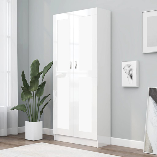 Product photograph of Nancia High Gloss Wardrobe With 2 Doors In White from Furniture in Fashion