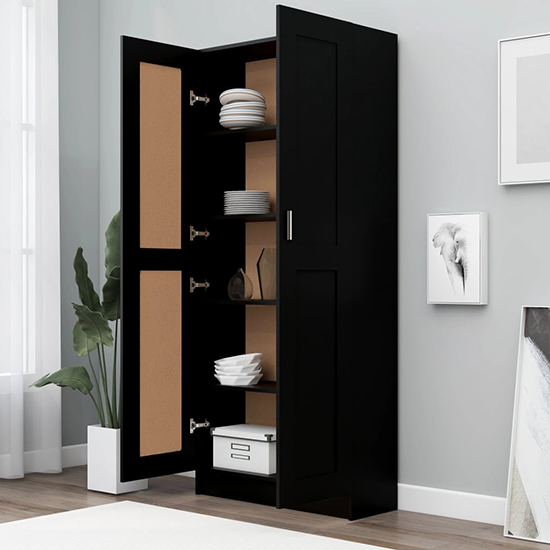 Nancia Wooden Wardrobe With 2 Doors In Black
