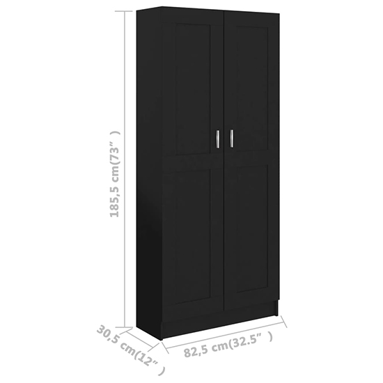 Nancia Wooden Wardrobe With 2 Doors In Black