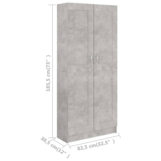 Nancia Wooden Wardrobe With 2 Doors In Concrete Effect