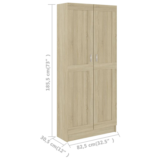 Nancia Wooden Wardrobe With 2 Doors In Sonoma Oak