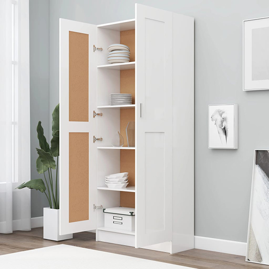 Nancia Wooden Wardrobe With 2 Doors In White_2