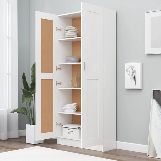 Nancia Wooden Wardrobe With 2 Doors In White