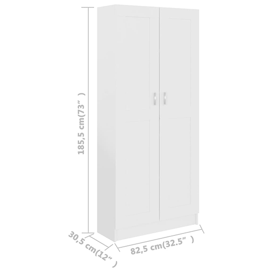 Nancia Wooden Wardrobe With 2 Doors In White