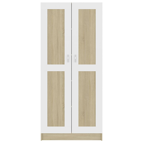 Nancia Wooden Wardrobe With 2 Doors In White And Sonoma Oak_3