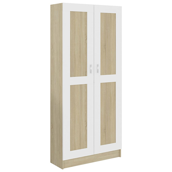Nancia Wooden Wardrobe With 2 Doors In White And Sonoma Oak_4