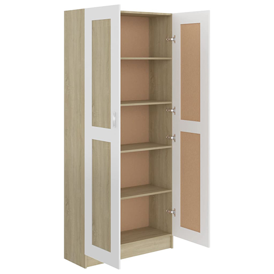 Nancia Wooden Wardrobe With 2 Doors In White And Sonoma Oak_5