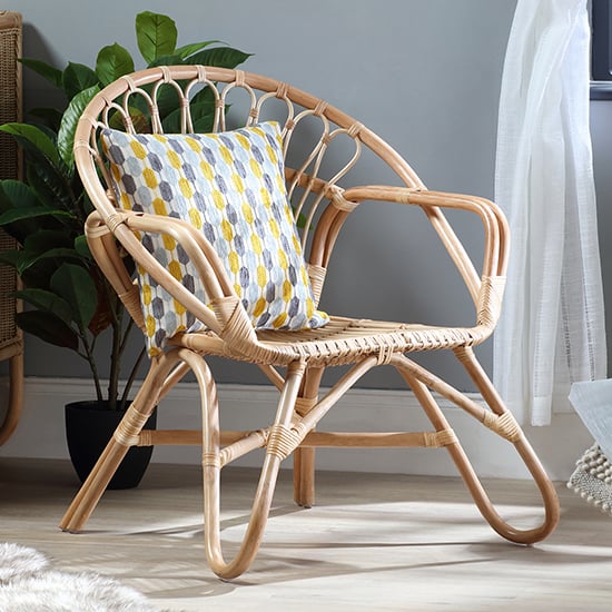 Product photograph of Nanding Rattan Accent Armchair In Natural from Furniture in Fashion
