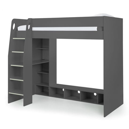 Naara Wooden Gaming Bunk Bed With Desk In Anthracite_2