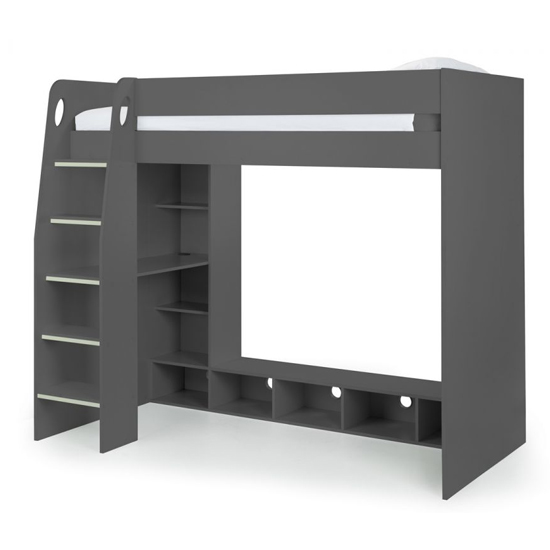 Nanterre Wooden Gaming Bunk Bed With Desk In Anthracite Furniture in