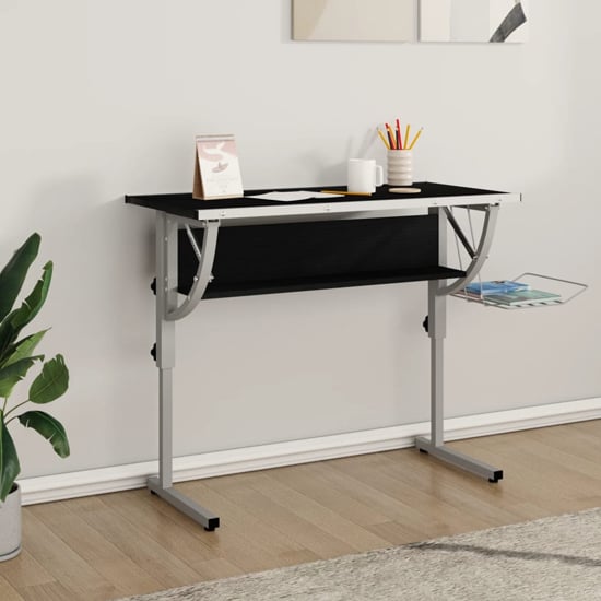 Nantwich Wooden Laptop Desk Adjustable In Black And Grey