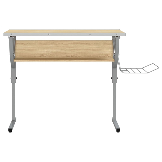 Nantwich Wooden Laptop Desk Adjustable In Sonoma Oak And Grey