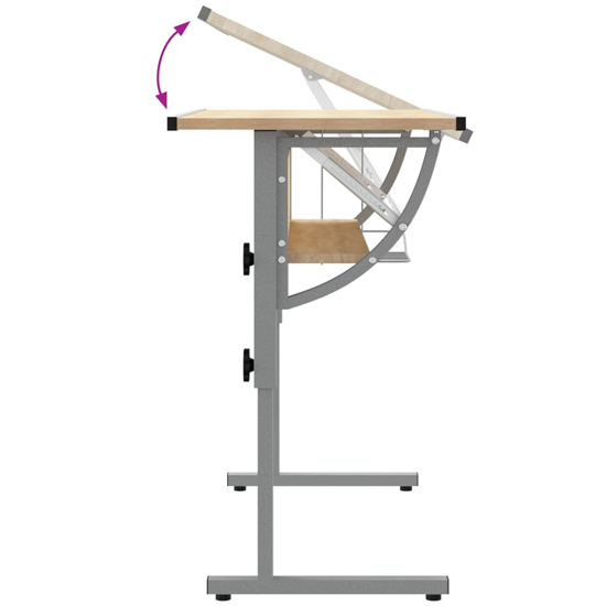 Nantwich Wooden Laptop Desk Adjustable In Sonoma Oak And Grey