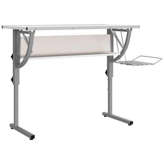 Nantwich Wooden Laptop Desk Adjustable In White And Grey