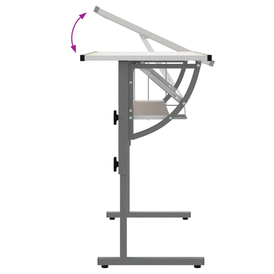 Nantwich Wooden Laptop Desk Adjustable In White And Grey