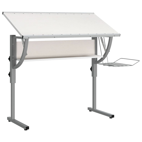 Nantwich Wooden Laptop Desk Adjustable In White And Grey