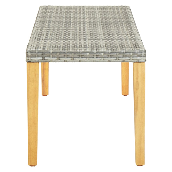 Naomi 80cm Grey Poly Rattan Garden Bench With Wooden Legs