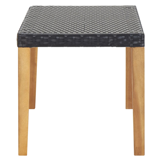 Naomi 120cm Black Poly Rattan Garden Bench With Wooden Legs