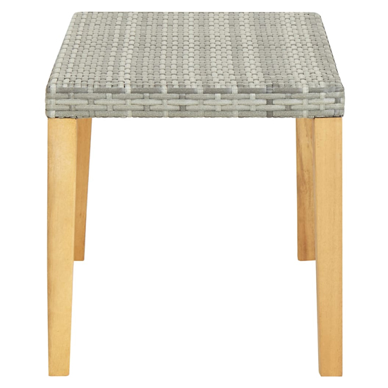 Naomi 120cm Grey Poly Rattan Garden Bench With Wooden Legs