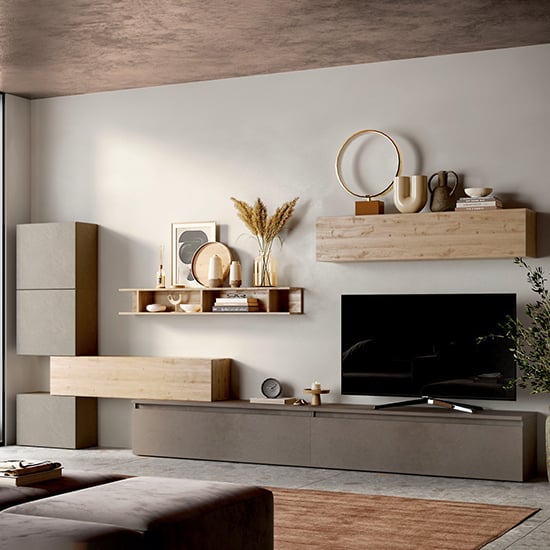 Product photograph of Naomi Wooden Entertainment Unit In Argilla And Bronze And Cadiz from Furniture in Fashion