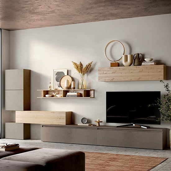 Read more about Naomi wooden entertainment unit in argilla and bronze and cadiz