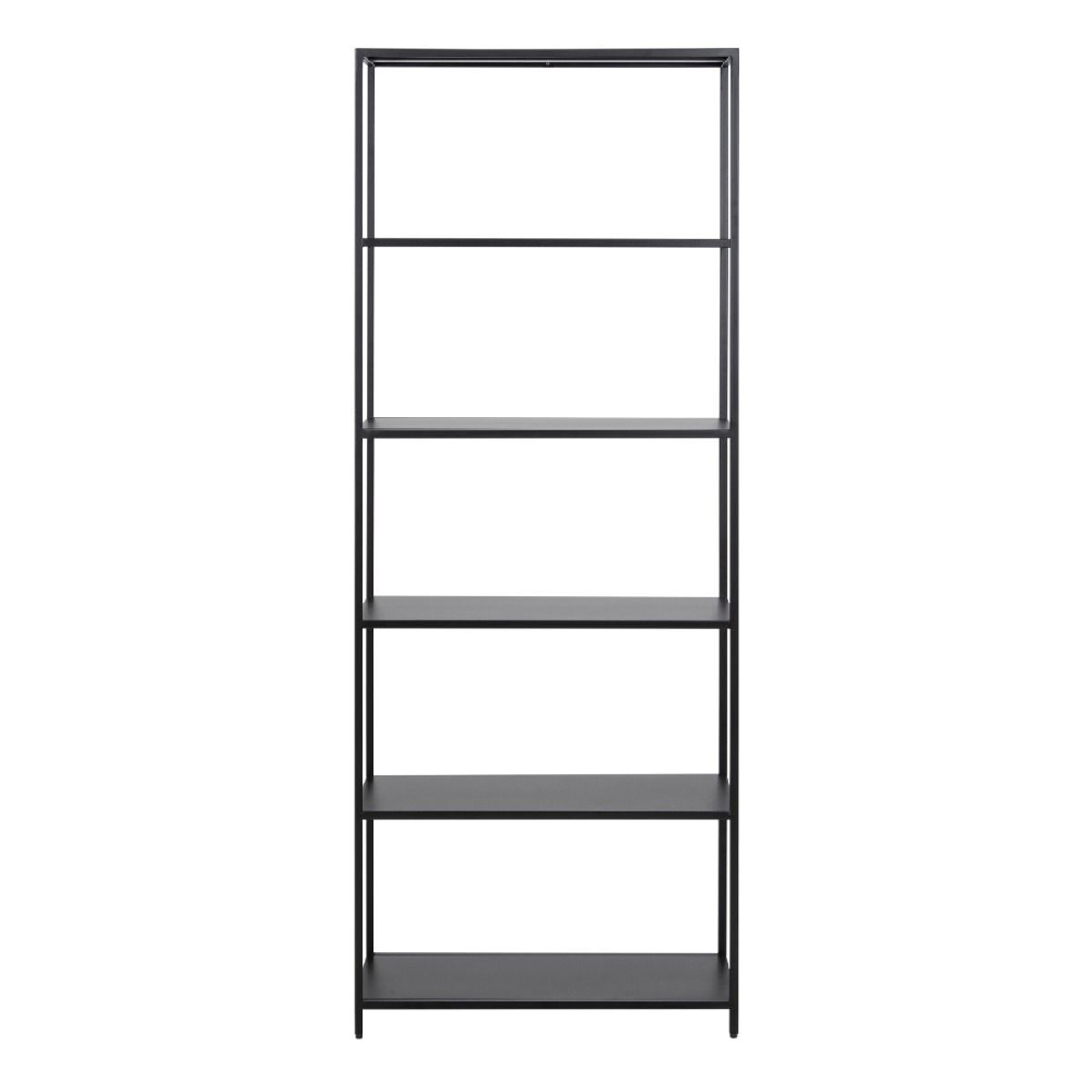 Napa Metal Bookcase With 5 Shelves In Matt Black