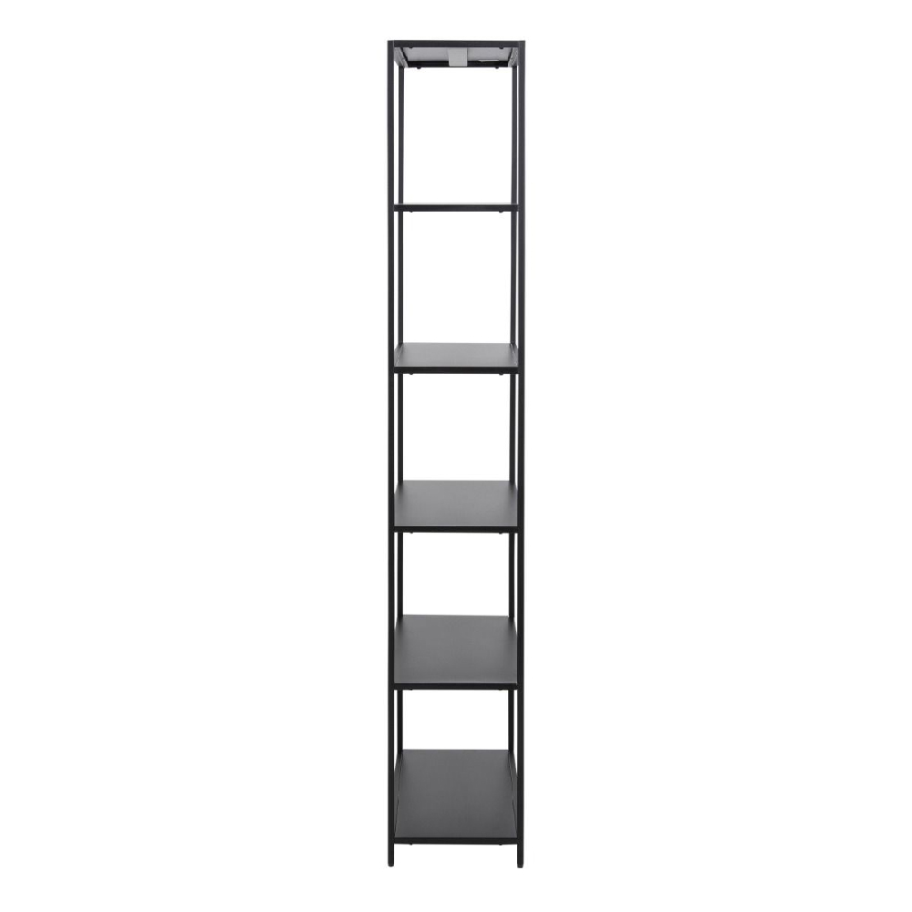 Napa Metal Bookcase With 5 Shelves In Matt Black