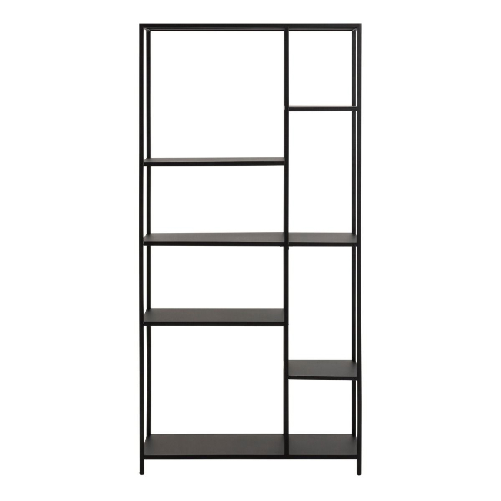 Napa Metal Bookcase With 6 Shelves In Matt Black