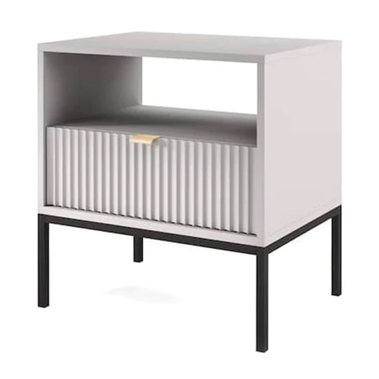 Product photograph of Napa Wooden Bedside Cabinet With 1 Door In Matt Grey from Furniture in Fashion