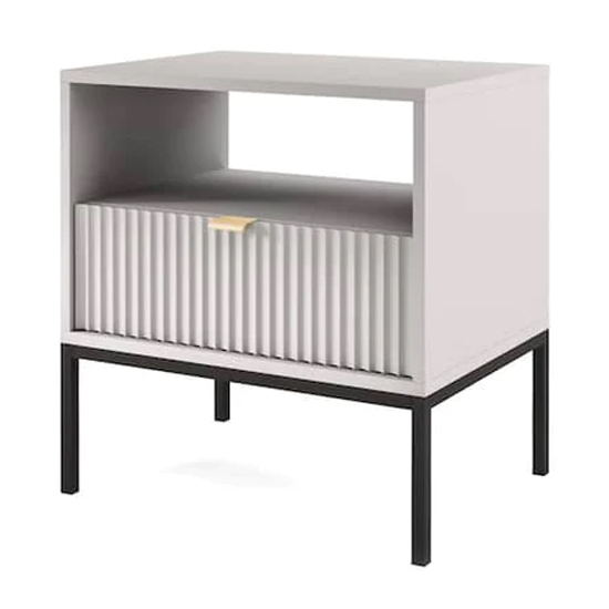 Photo of Napa wooden bedside cabinet with 1 door in matt grey