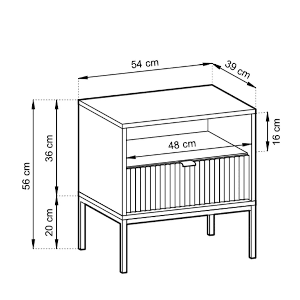 Napa Wooden Bedside Cabinet With 1 Drawer In Matt White