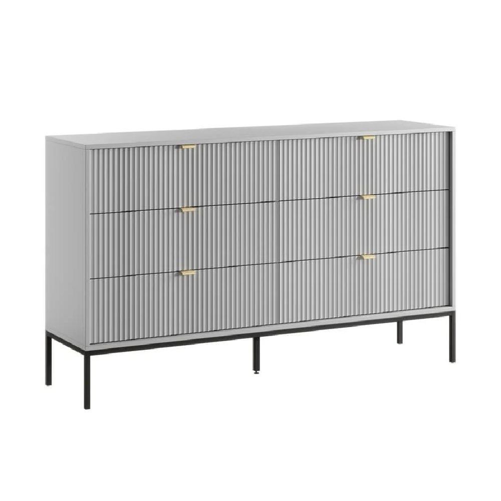 Napa Wooden Chest Of 6 Drawers In Matt Grey