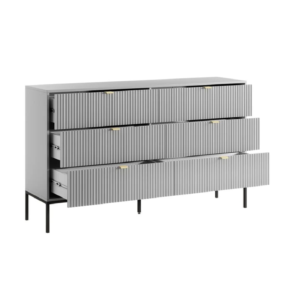 Napa Wooden Chest Of 6 Drawers In Matt Grey