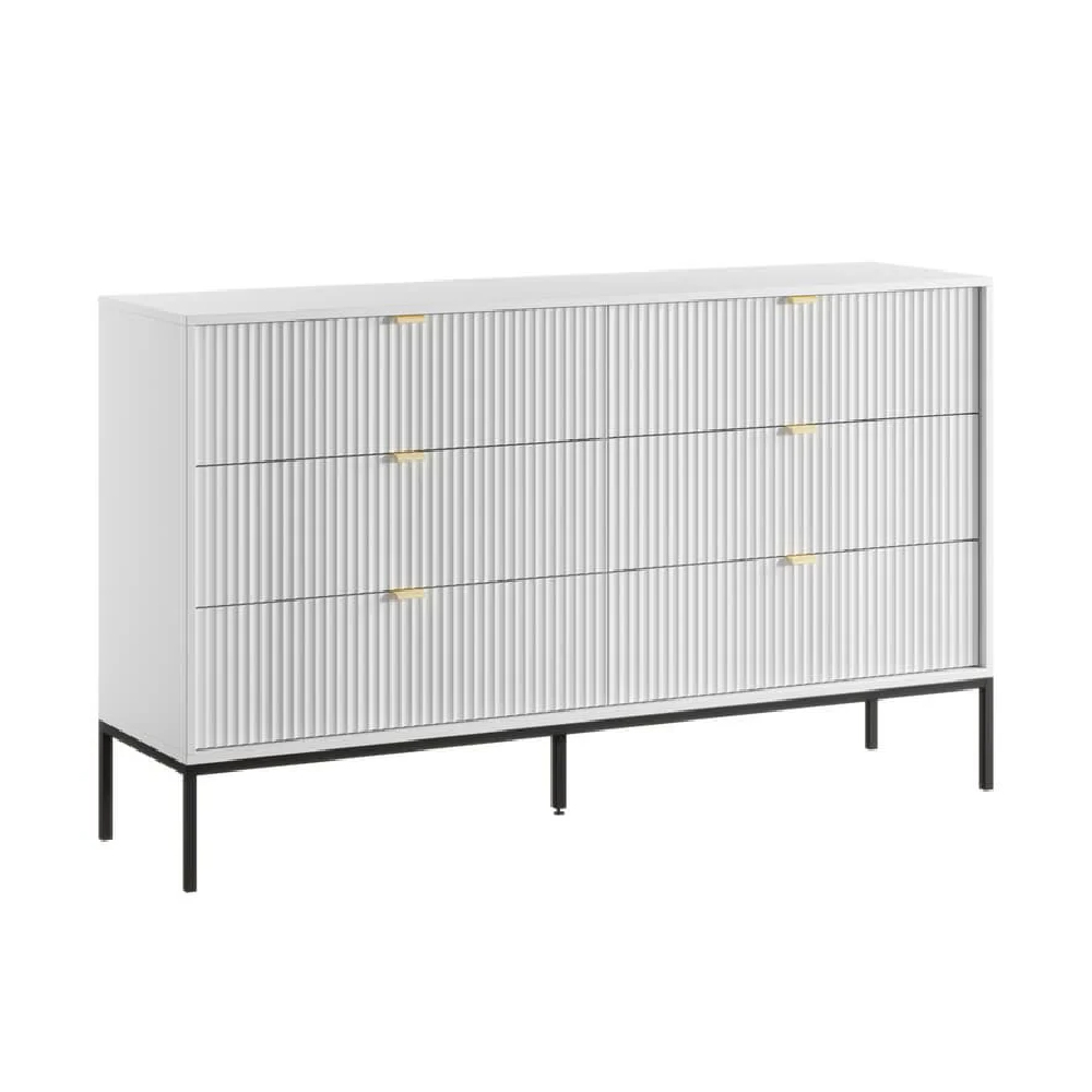 Napa Wooden Chest Of 6 Drawers In Matt White