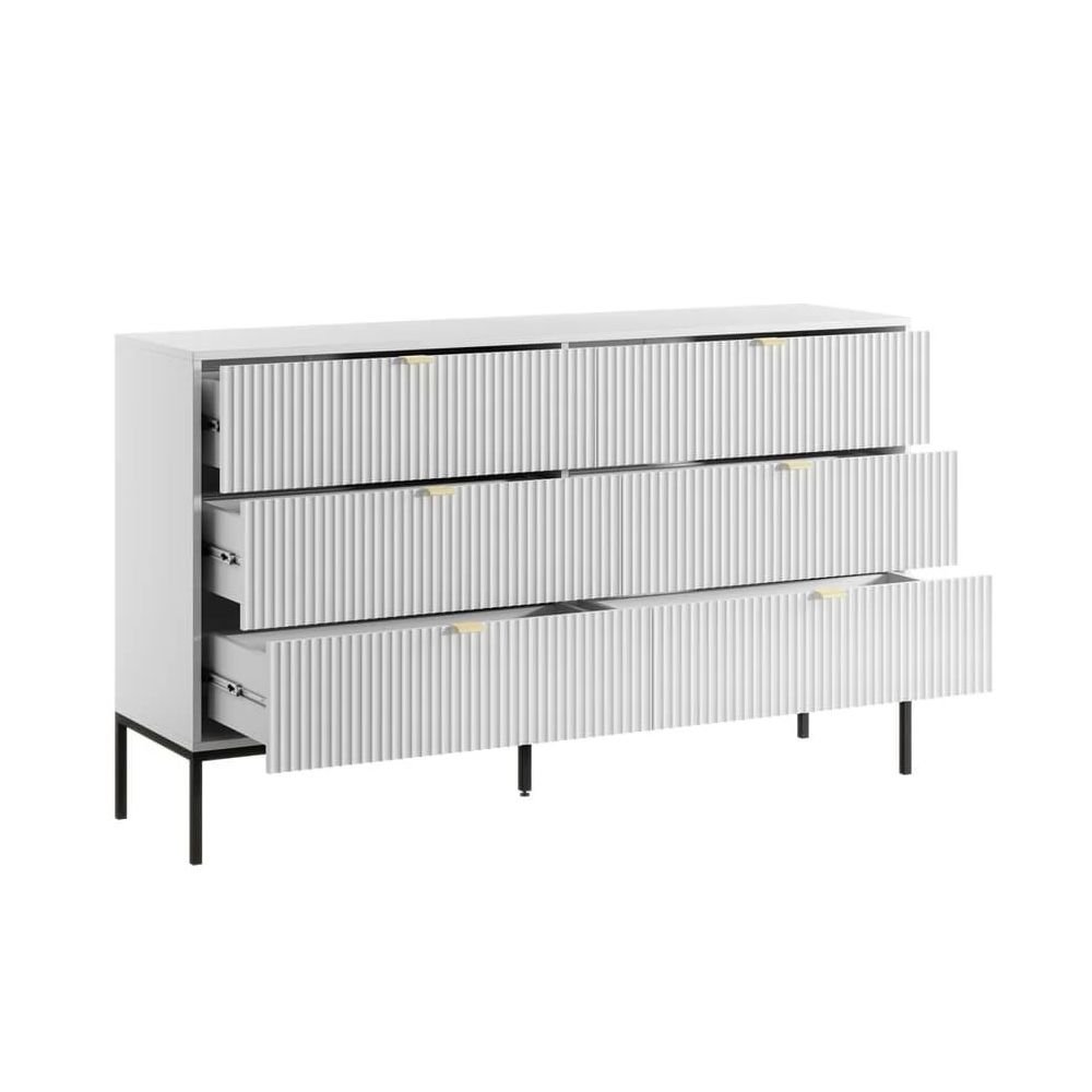 Napa Wooden Chest Of 6 Drawers In Matt White