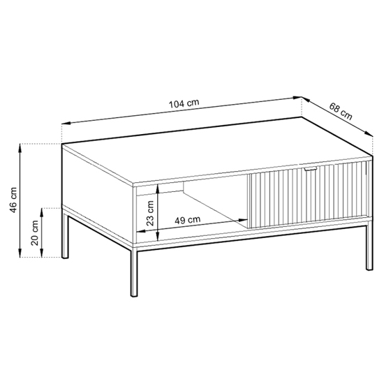 Napa Wooden Coffee Table With 1 Drawer In Matt Black