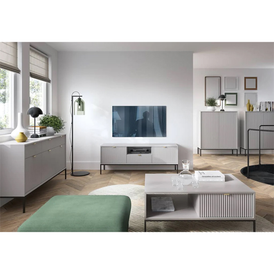 Napa Wooden Coffee Table With 1 Drawer In Matt Grey