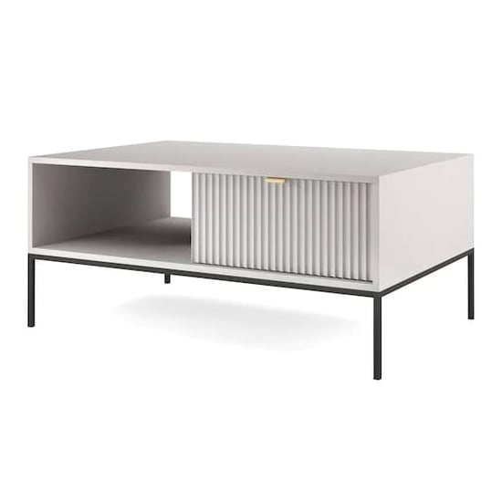 Photo of Napa wooden coffee table with 1 drawer in matt grey