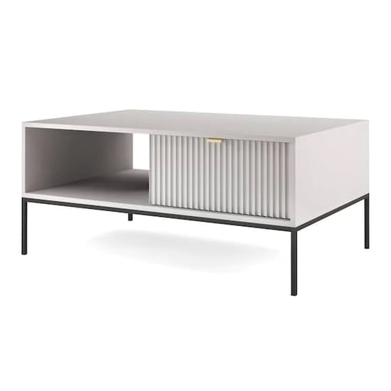 Read more about Napa wooden coffee table with 1 drawer in matt grey