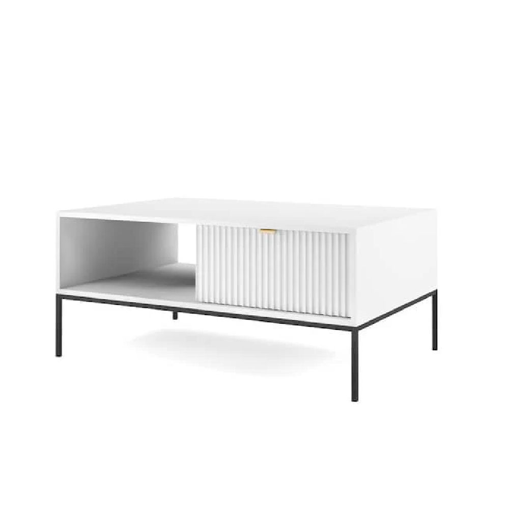 Napa Wooden Coffee Table With 1 Drawer In Matt White