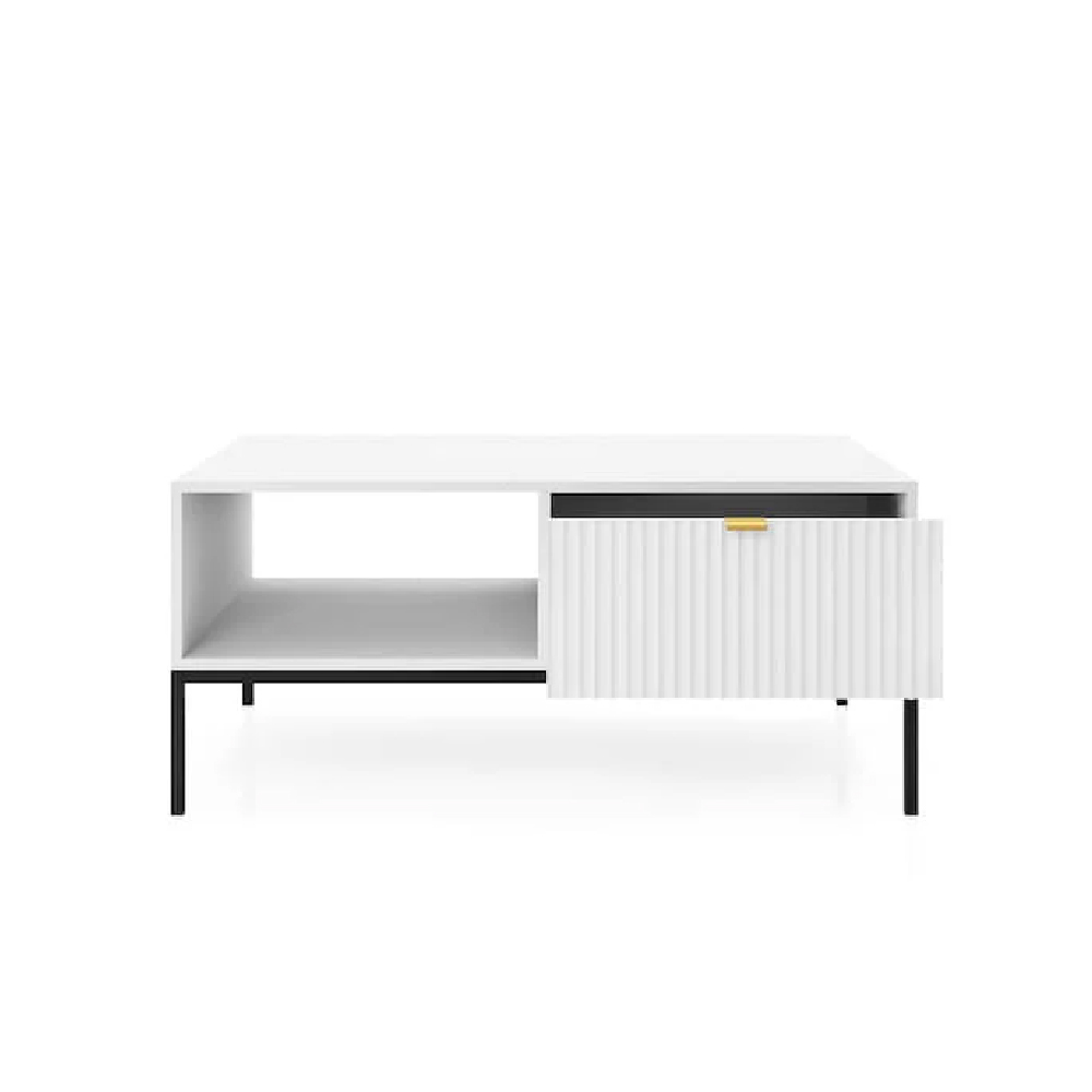 Napa Wooden Coffee Table With 1 Drawer In Matt White