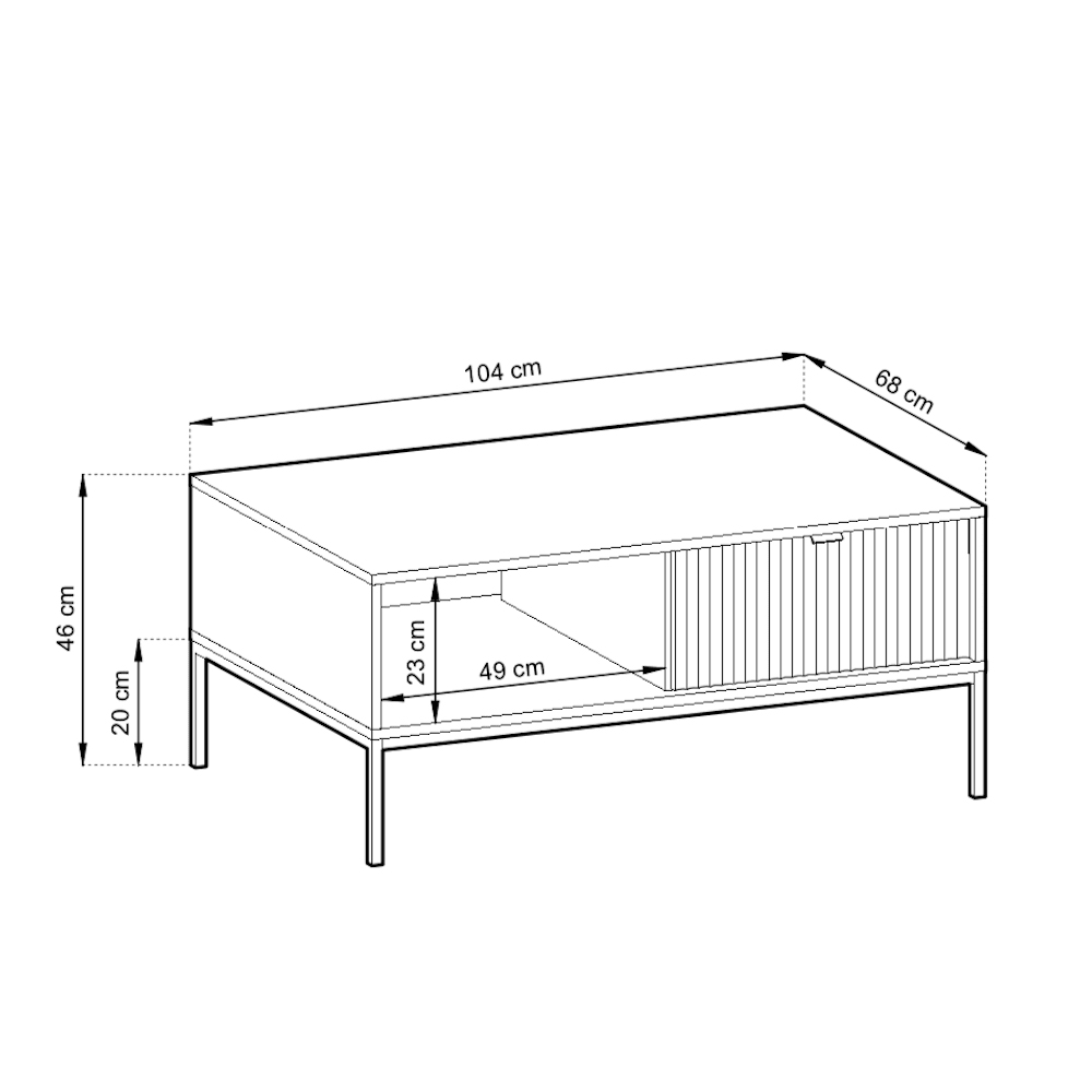 Napa Wooden Coffee Table With 1 Drawer In Matt White