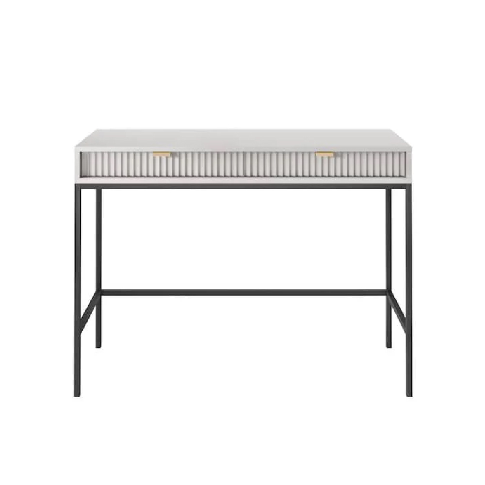 Napa Wooden Laptop Desk With 2 Drawers In Matt Grey