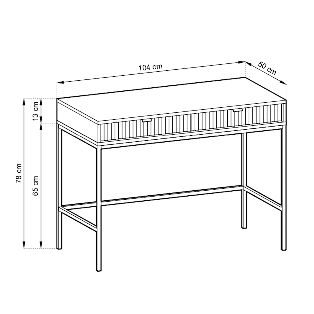 Napa Wooden Laptop Desk With 2 Drawers In Matt Grey