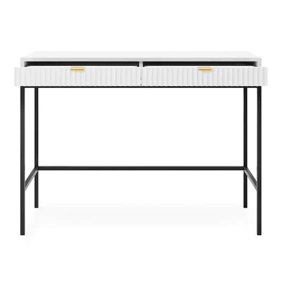 Napa Wooden Laptop Desk With 2 Drawers In Matt White